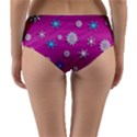 Snowflakes Winter Christmas Purple Reversible Mid-Waist Bikini Bottoms View2