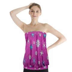 Snowflakes Winter Christmas Purple Strapless Top by HermanTelo