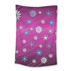 Snowflakes Winter Christmas Purple Small Tapestry