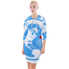 The World Day Of Struggle Against Diabet Quarter Sleeve Hood Bodycon Dress by Sudhe