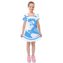 The World Day Of Struggle Against Diabet Kids  Short Sleeve Velvet Dress by Sudhe