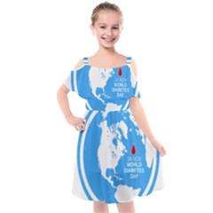 The World Day Of Struggle Against Diabet Kids  Cut Out Shoulders Chiffon Dress by Sudhe