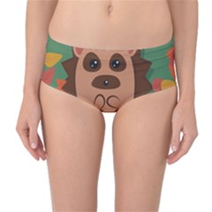 Hedgehog Animal Cute Cartoon Mid-waist Bikini Bottoms by Sudhe