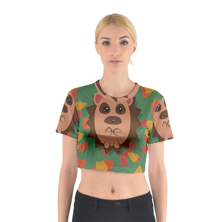 Hedgehog Animal Cute Cartoon Cotton Crop Top