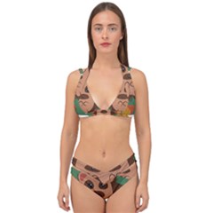 Hedgehog Animal Cute Cartoon Double Strap Halter Bikini Set by Sudhe