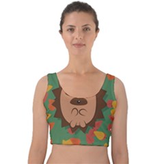 Hedgehog Animal Cute Cartoon Velvet Crop Top by Sudhe