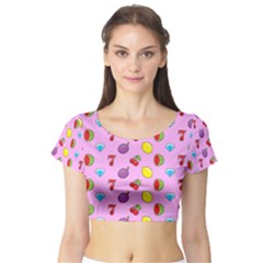 Slot Machine Wallpaper Short Sleeve Crop Top