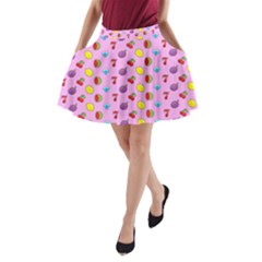 Slot Machine Wallpaper A-line Pocket Skirt