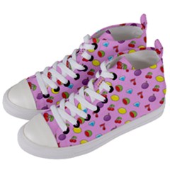 Slot Machine Wallpaper Women s Mid-top Canvas Sneakers