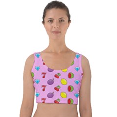 Slot Machine Wallpaper Velvet Crop Top