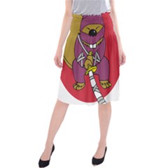 Ninja Beaver Animal Humor Joke Midi Beach Skirt by Sudhe