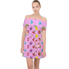 Slot Machine Wallpaper Off Shoulder Chiffon Dress