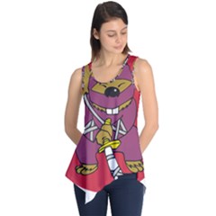 Ninja Beaver Animal Humor Joke Sleeveless Tunic by Sudhe