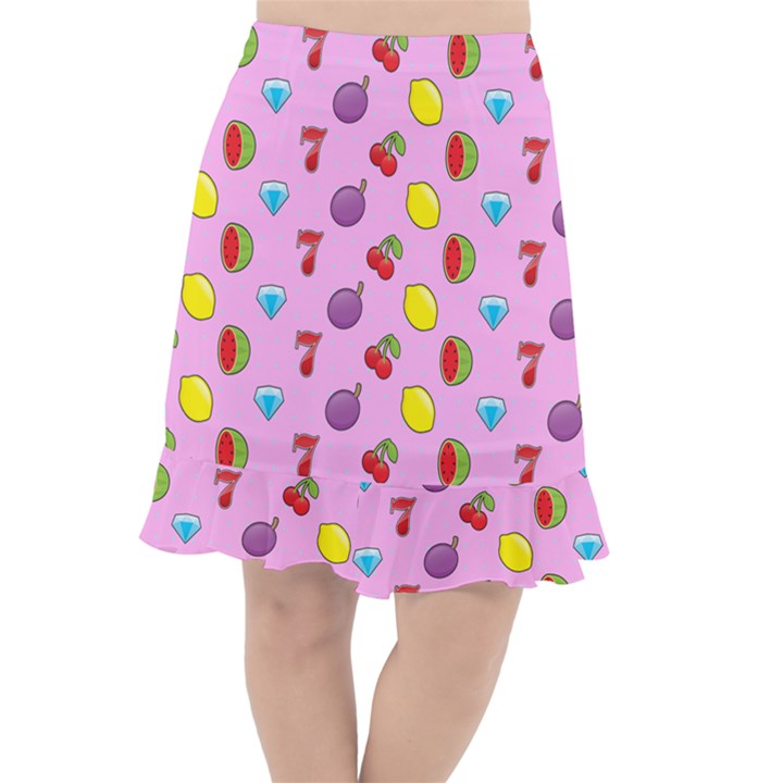 Slot Machine Wallpaper Fishtail Chiffon Skirt