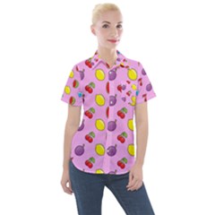 Slot Machine Wallpaper Women s Short Sleeve Pocket Shirt