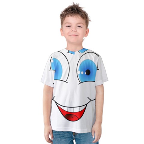 Smiley Face Laugh Comic Funny Kids  Cotton Tee by Sudhe