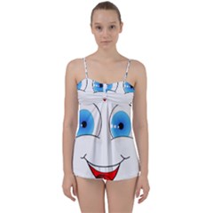 Smiley Face Laugh Comic Funny Babydoll Tankini Set by Sudhe