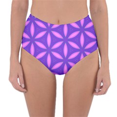 Purple Reversible High-Waist Bikini Bottoms