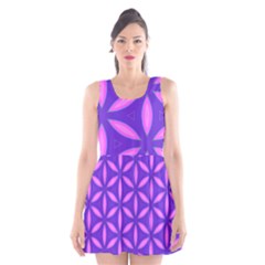 Purple Scoop Neck Skater Dress