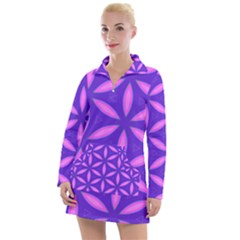 Purple Women s Long Sleeve Casual Dress