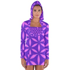 Purple Long Sleeve Hooded T-shirt