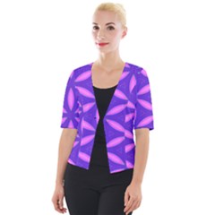 Purple Cropped Button Cardigan