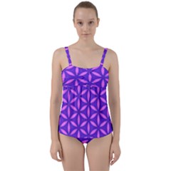 Purple Twist Front Tankini Set