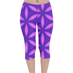 Purple Velvet Capri Leggings 