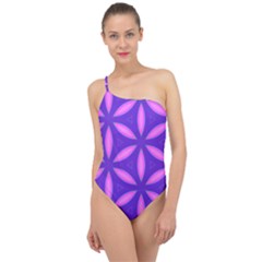 Purple Classic One Shoulder Swimsuit