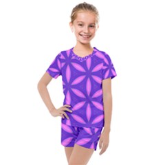 Purple Kids  Mesh Tee and Shorts Set