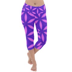 Purple Lightweight Velour Capri Yoga Leggings by HermanTelo