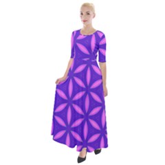 Purple Half Sleeves Maxi Dress