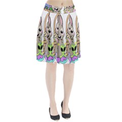 Graphic Kawaii Bunnies Pleated Skirt by Sudhe