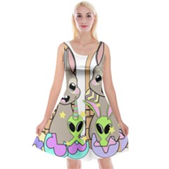 Graphic Kawaii Bunnies Reversible Velvet Sleeveless Dress by Sudhe