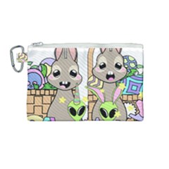 Graphic Kawaii Bunnies Canvas Cosmetic Bag (medium)