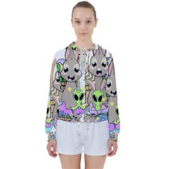 Graphic Kawaii Bunnies Women s Tie Up Sweat by Sudhe