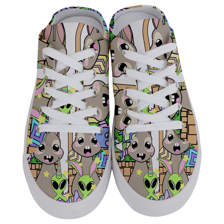 Graphic Kawaii Bunnies Half Slippers