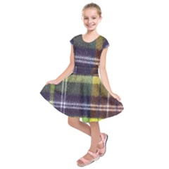 Yellow Plaid Flannel Kids  Short Sleeve Dress by snowwhitegirl