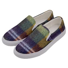 Yellow Plaid Flannel Men s Canvas Slip Ons by snowwhitegirl