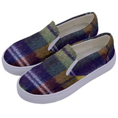 Yellow Plaid Flannel Kids  Canvas Slip Ons by snowwhitegirl