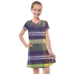 Yellow Plaid Flannel Kids  Cross Web Dress by snowwhitegirl