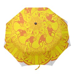 Phoenix Bird Legend Coin Fire Folding Umbrellas by Sudhe