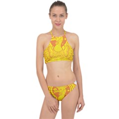 Phoenix Bird Legend Coin Fire Racer Front Bikini Set by Sudhe