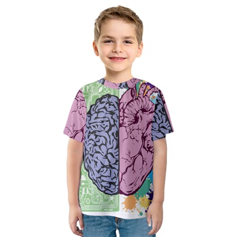 Brain Heart Balance Emotion Kids  Sport Mesh Tee by Sudhe