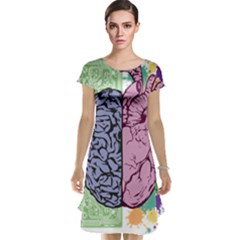 Brain Heart Balance Emotion Cap Sleeve Nightdress by Sudhe