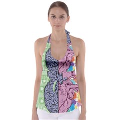 Brain Heart Balance Emotion Babydoll Tankini Top by Sudhe