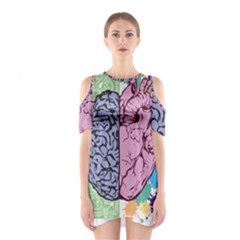 Brain Heart Balance Emotion Shoulder Cutout One Piece Dress by Sudhe