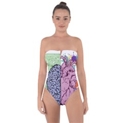 Brain Heart Balance Emotion Tie Back One Piece Swimsuit by Sudhe