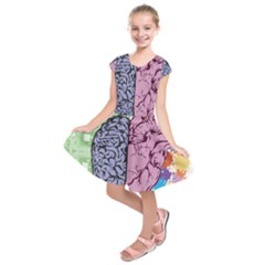 Brain Heart Balance Emotion Kids  Short Sleeve Dress by Sudhe