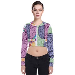 Brain Heart Balance Emotion Long Sleeve Zip Up Bomber Jacket by Sudhe